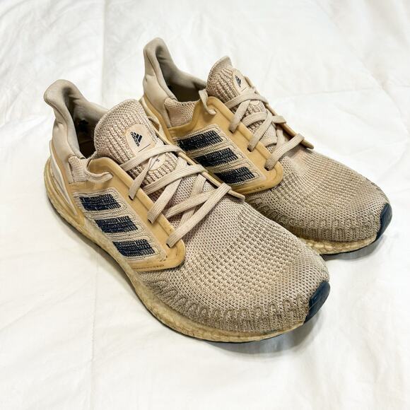 Adidas UltraBoost 20 SB Parley Running Shoes Tan Navy Women’s Size 8 Worn - Picture 1 of 8